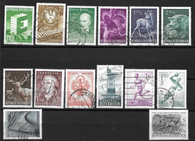 Österreich Jahrgang 1959 gestempelt, 1072 postfrisch