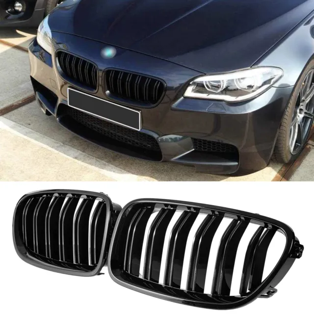 For 11-16 BMW F10 F11 F18 5 Series M Sport Front Kidney Grille Grill Gloss Black