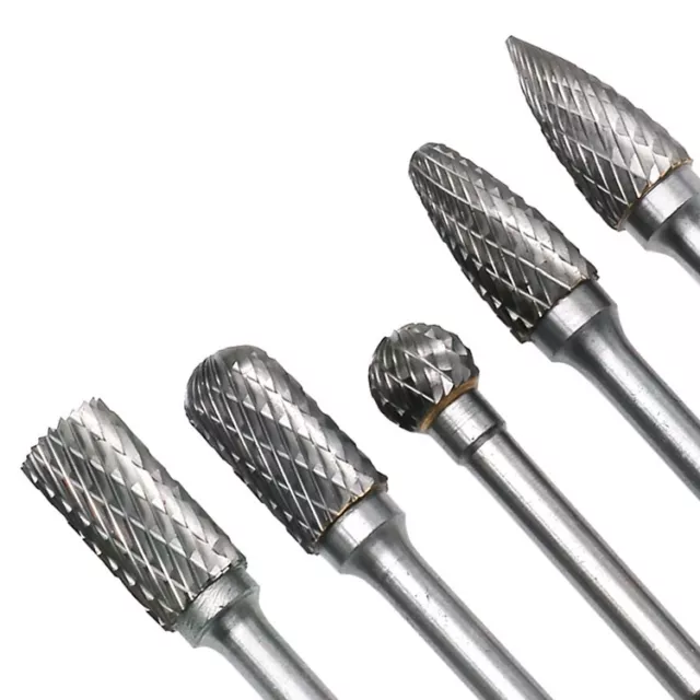 lot de 5 fraises en carbure de tungstene diamètre 6 mm têtes 10 mm pour dremel