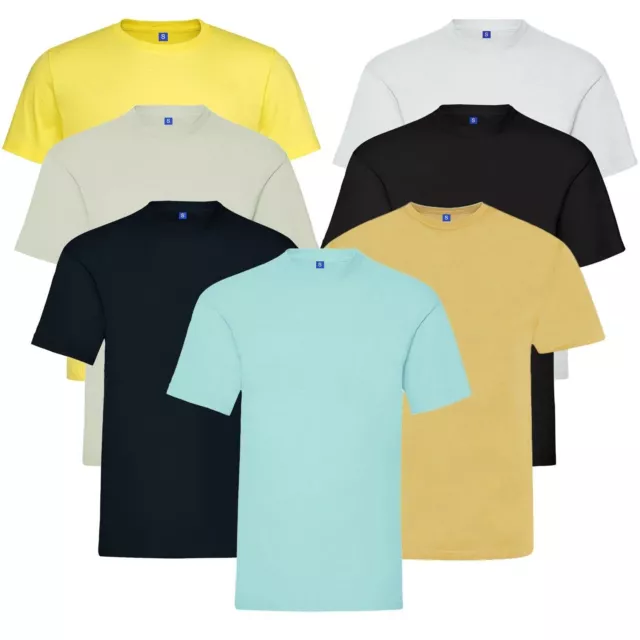 Kruze Mens T shirts Top Cotone Tinta Unita Girocollo T-Shirt Lotto