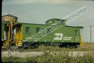 Original Slide Burlington Northern BN 11246 Caboose Ex-GN Eola ILL 9-1973