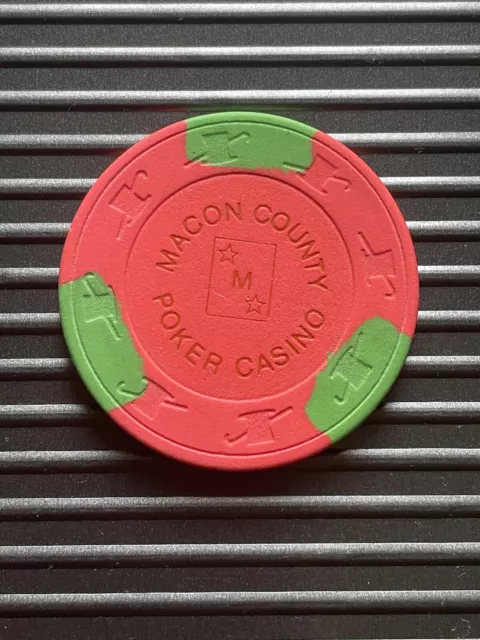 🌋❄️ .25 25¢ cent POKER CHIP Macon CTY CASINO GAMBLING TOKEN CA California TH&C