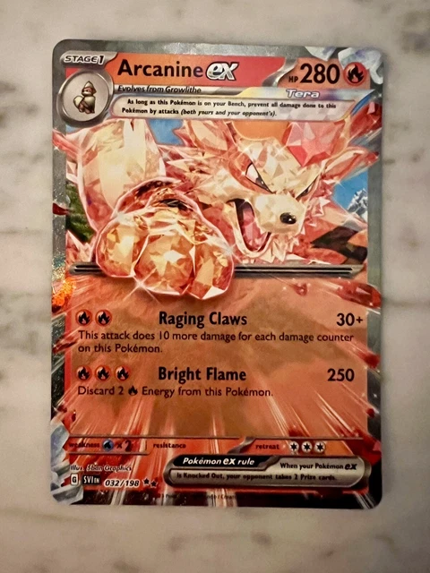 Arcanine EX 032/198 | Scarlet & Violet | Holo Double Rare | Mint | Toploader