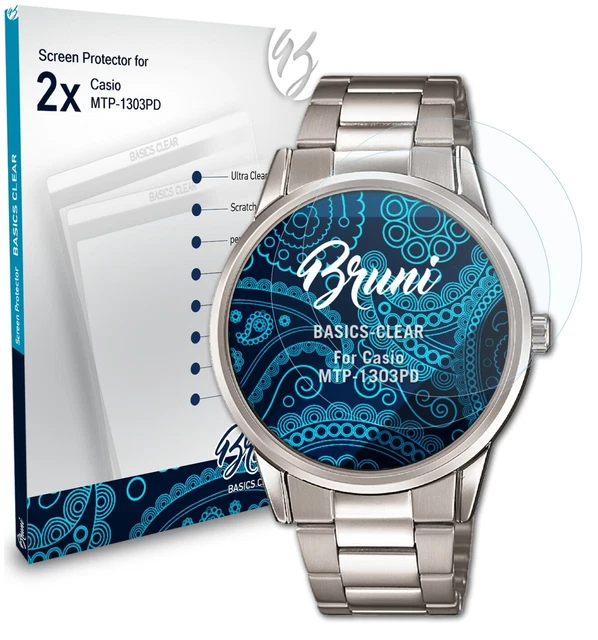 Écran Protecteur Bruni Pour Casio B640WB-1AEF - Lot De 2 Films Anti-rayures - Made In Germany