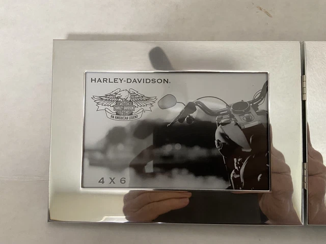 BULOVA/HARLEY-DAVIDSON FOLDING CLOCK/PICTURE Frame 5x7 NEW “Father’s