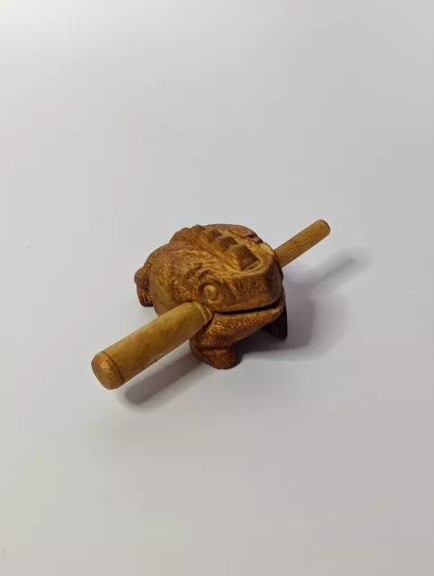 Exotic Hand Carved Croaking Wooden Frog Percussion Wood Sound Toy