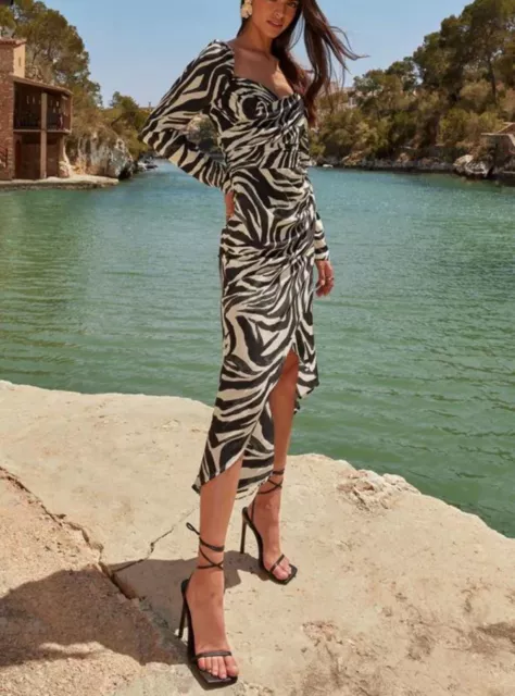 Lipsy zebra wrap midi skirt outlet