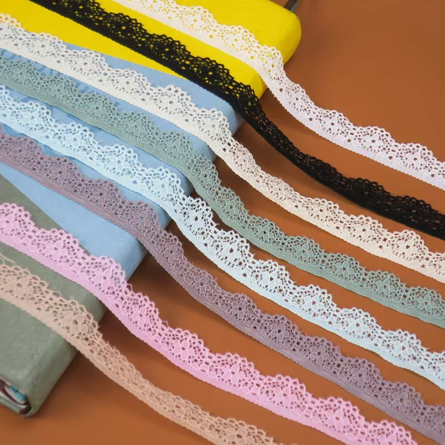 10 Yards Embroidery Elastic Lace Trim Ribbon For DIY Sewing Clothing Dress Decor