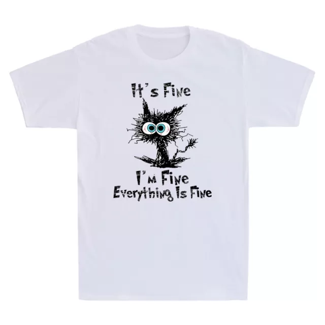 It's Fine I'm Fine Everything Is Fine Funny Cat Lover Gift Vintage Men's T-Shirt