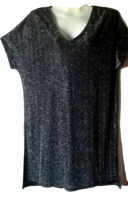 Bnwt**Next**Superb Ladies Silver / Black Longline V-Neck Tunic**Size 12