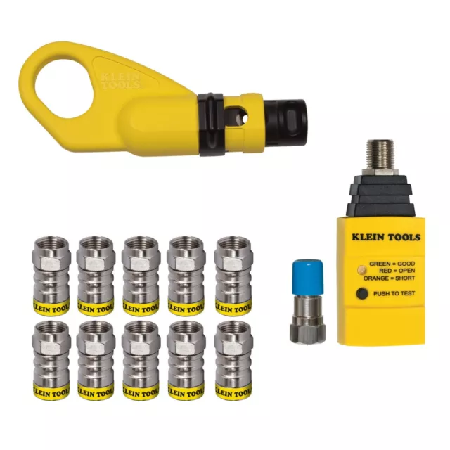 Klein Tools VDV002-820 Coax Push-On Connector Installation & Test Kit