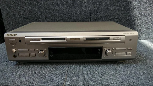 Sony MDS-W1 Doppio MiniDisc Deck MD Lettore Registratore Doppiaggio Usato