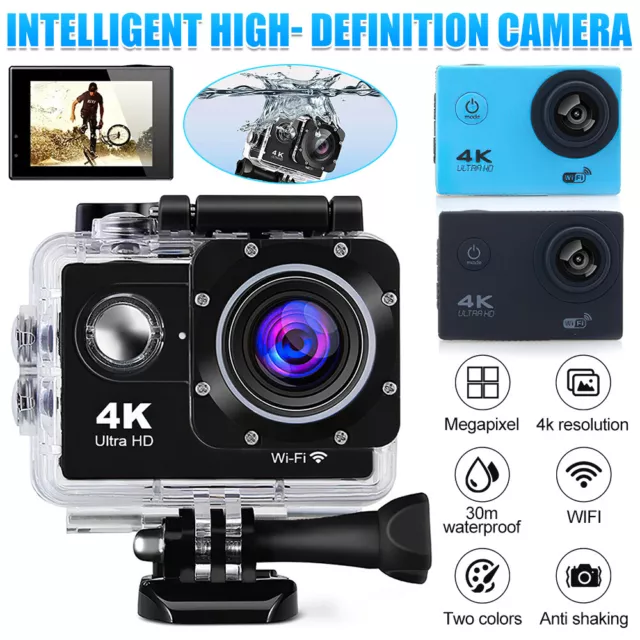 4K 2'' Ultra HD 1080P Sport WiFi 12MP Cam Action Camera DV Video Recorder