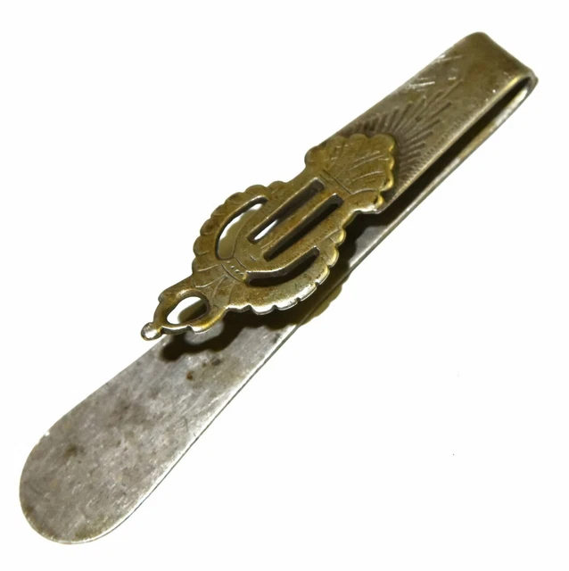 Ancienne Chaîne Châtelaine De Montre à Gousset - Bronze Doré Avec Motif Sainte Vierge - Vintage