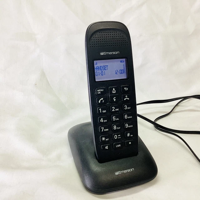 Emerson EM7000 Digital Cordless Phone Handset Black with Charger Base