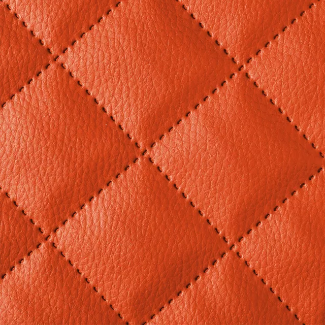 Thick Quilted Faux Leather Fabric Argyle Diamond Embroidered Car Upholstery  Trim