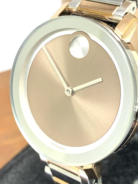 Orologio Donna Movado 3600703 Grassetto Svizzero Quarzo Due Toni Oro Rosa Argento 34mm