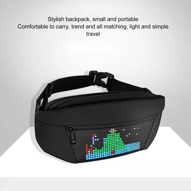 LED Display Fanny Pack Screen Anime Backpack Colorful Matrix USB