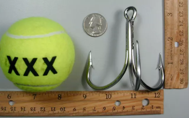 1 pc 10/0 Stainless Steel welded treble hook  really big fish or Small Pier Gaff