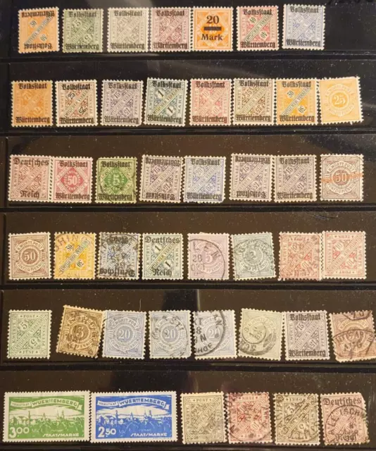 WW2 WWII German Third Reich Nazi Wuerttemberg overprints stamp lot MNH + Used