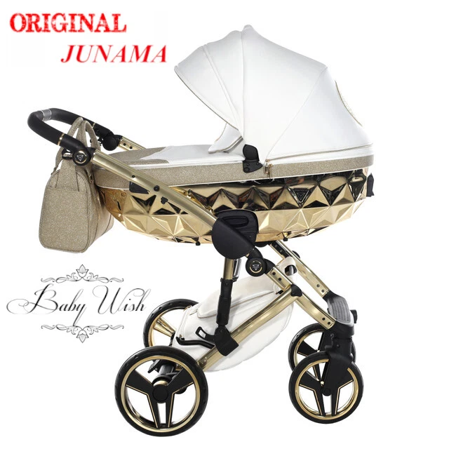 JUNAMA HANDCRAFT GLITTER V2  PRAM BABY STROLLER 2in1 CARRYCOT + PUSHCHAIR