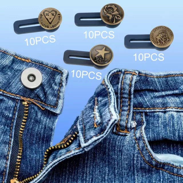 16pcs Jean Button Pins, Crochet de bouton réglable, Boutons détachables  pour le serrage de taille de pantalon de jeans, Bouton de taille de bouton  de