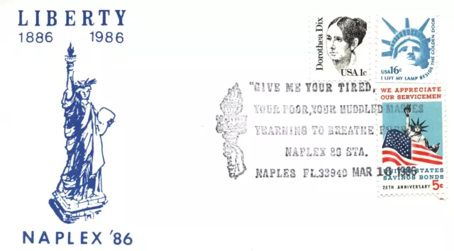 "Give Me Your Tired, Your Poor, Your Huddled Masses" Liberty Cachet Naplex 1986