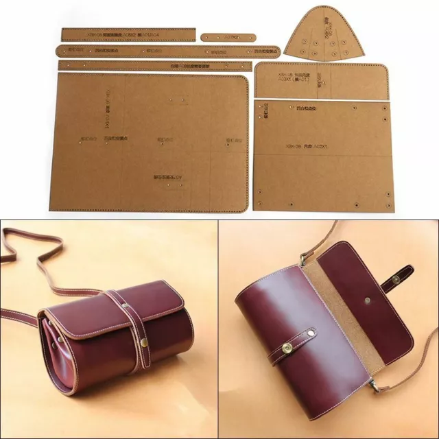 Casual Shoulder Messenger bag Template Pattern Tools Cylinder Leather Craft Kits