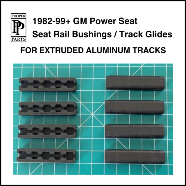 1982-1999+ GM Seat Rail Bushings/Track Glides FOR EXTRUDED ALUMINUM TRACKS 8 New