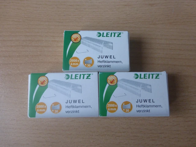 NEU: Leitz JUWEL Heftklammern 6mm Stahl verzinkt, 3 x 2.000 Stück, Art. 56420000