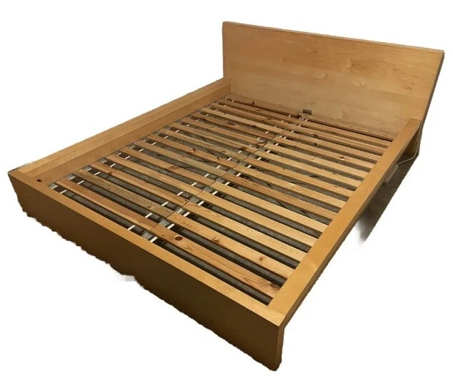IKEA KINGSIZE SOLID Wood Bed Frame With Slats £100.00 PicClick UK