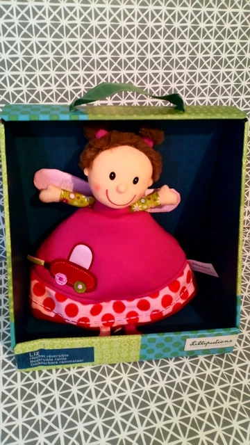 Doudou réversible double face Liz la coccinelle fée rose Lilliputiens neuf