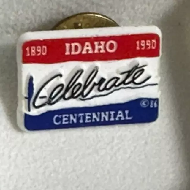 IDAHO Celebrate Centennial 1890/1990 Vintage Plastic Tack Pin T-5589