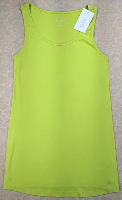 ISABEL Women's Maternity Tank size XL Lime Green Round Neck Sleeveless Long NWT