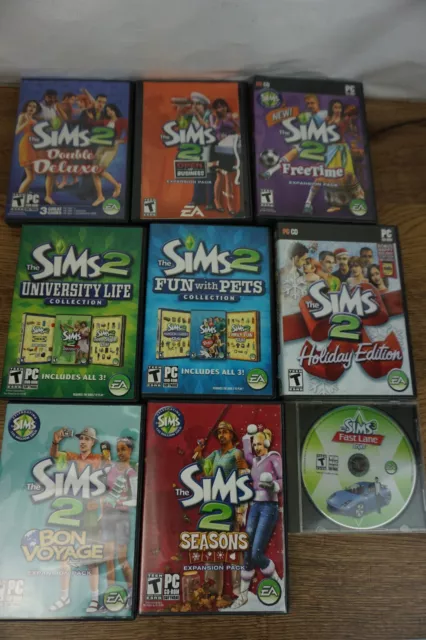 Sims 2 Massive Lot Of Base Game Expansions Lot 2 Pc Video Game