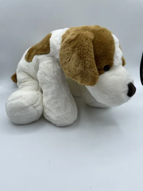 SAINT St BERNARD Puppy Dog Plush Commonwealth 2004 White Tan Stuffed Floppy  17”
