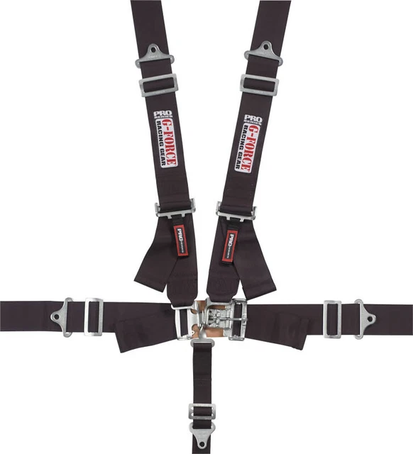 G Force Racing Gear    6000Bk    5Pt Low Buck Harness Blk