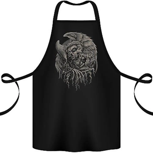Angel Skull of Death Biker Motorbike Gothic Cotton Apron 100% Organic