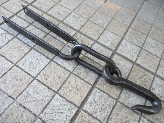 Antique Wrought Iron Strong Rustic Farm Hook Old Barn Tool Hanging Kitchen 7