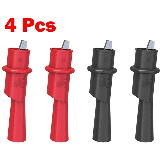 4 pz/Multimetro Clip Push On Alligatore Morsetto Isolato Coccodrillo/Per Elettrico