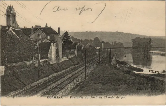 CPA DORMANS view taken from the Bridge du Chemin de Jer (805366)