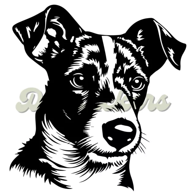 Jack Russell Terrier Dog Head Decal Vinyl Waterpoof Sticker