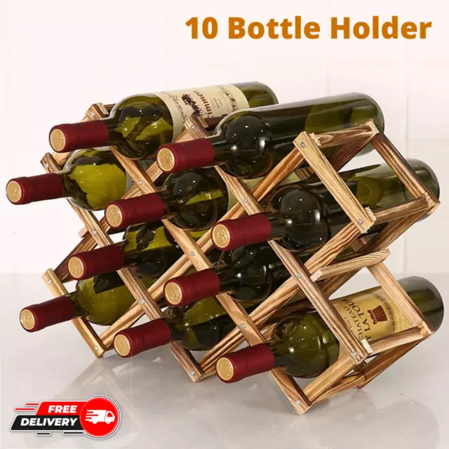 Wine Rack Table Wine Racks Countertop Wooden Wine 10 Bottle Holder Shelf Cabinet