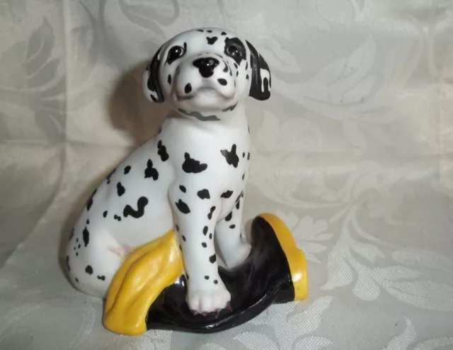 Vintage Dalmation Dog With A Wellington Boot,Porcelain Franklin Mint 1987