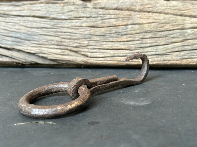 Rare Old Vintage Hand Forged Rustic Iron Hanging Hook,Multipurpose Use