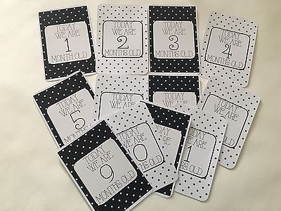 Baby Milestone Cards For Twins & Multiples Baby Shower Gift Keepsake Photo Prop