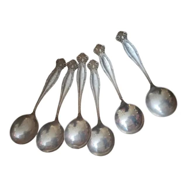 925 Empire Towles Cream Soup Spoons Set 6 sterling silver Vintage Pre-owned tarn