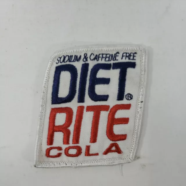 Diet Rite Cola Embroidered Patch Vintage Collectible Red White Blue
