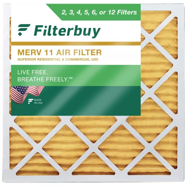 Filterbuy 20x20x1 Pleated Air Filters, Replacement for HVAC AC Furnace (MERV 11)