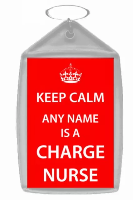 Charge Nurse Personalised Keep Calm Keyring